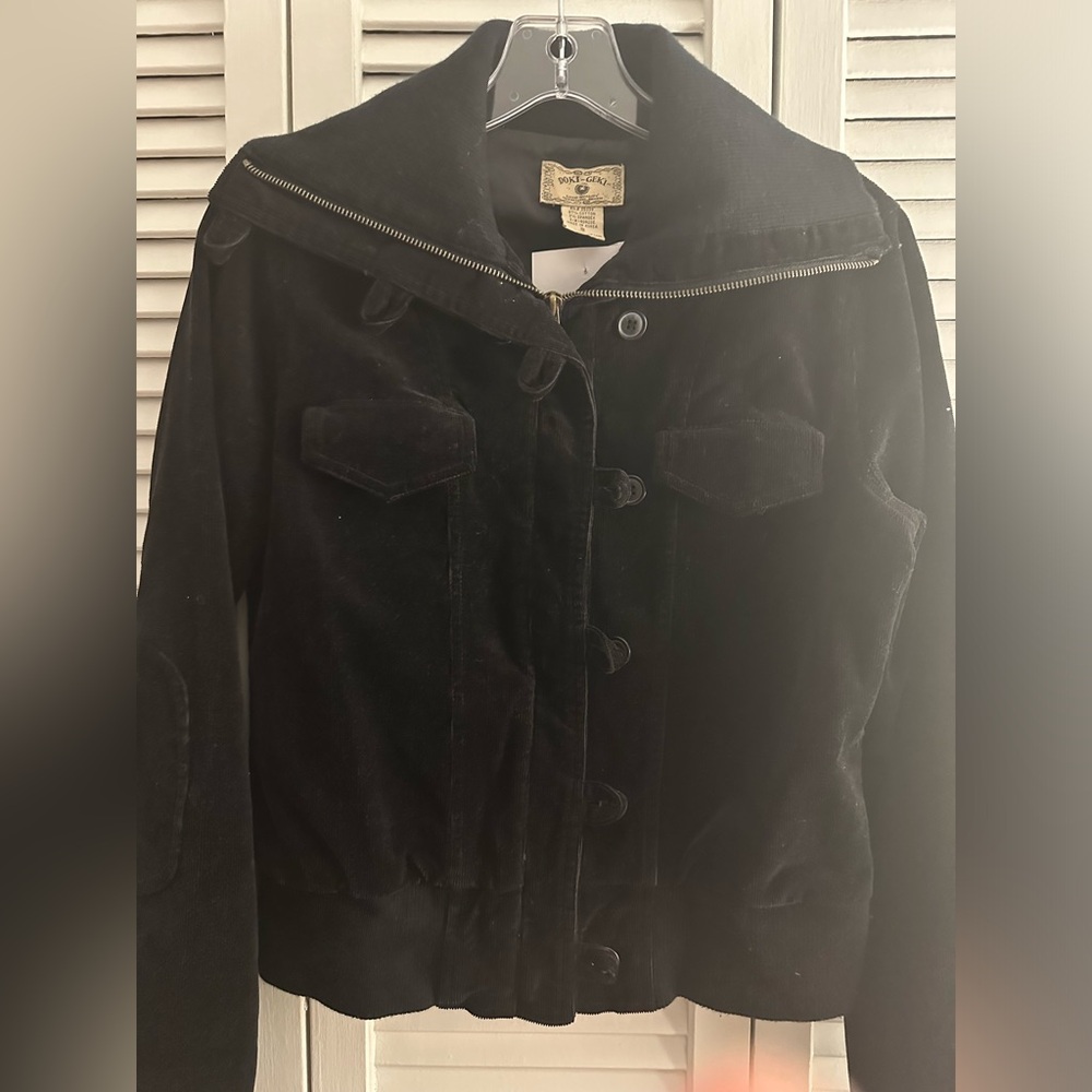 Black Corduroy Bomber Jacket